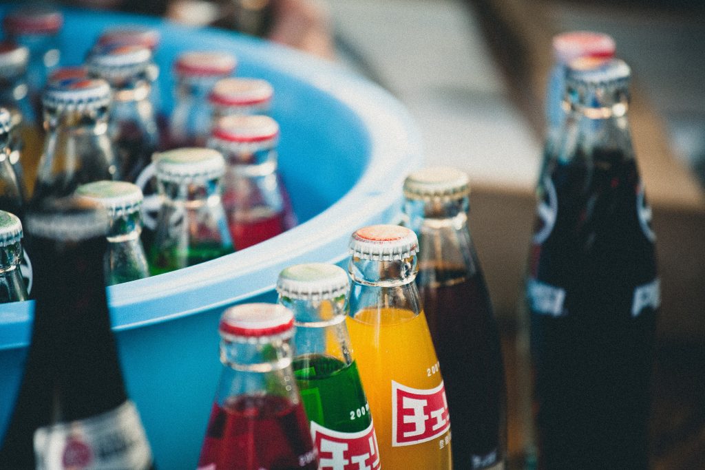 collection of glass soda bottles